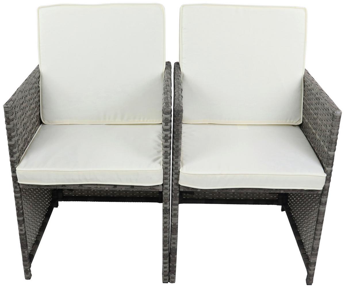 GARTENSESSEL-SET RALOSO - Weiss/Grau, Modern, Kunststoff/Textil (53cm) - Ambia Garden