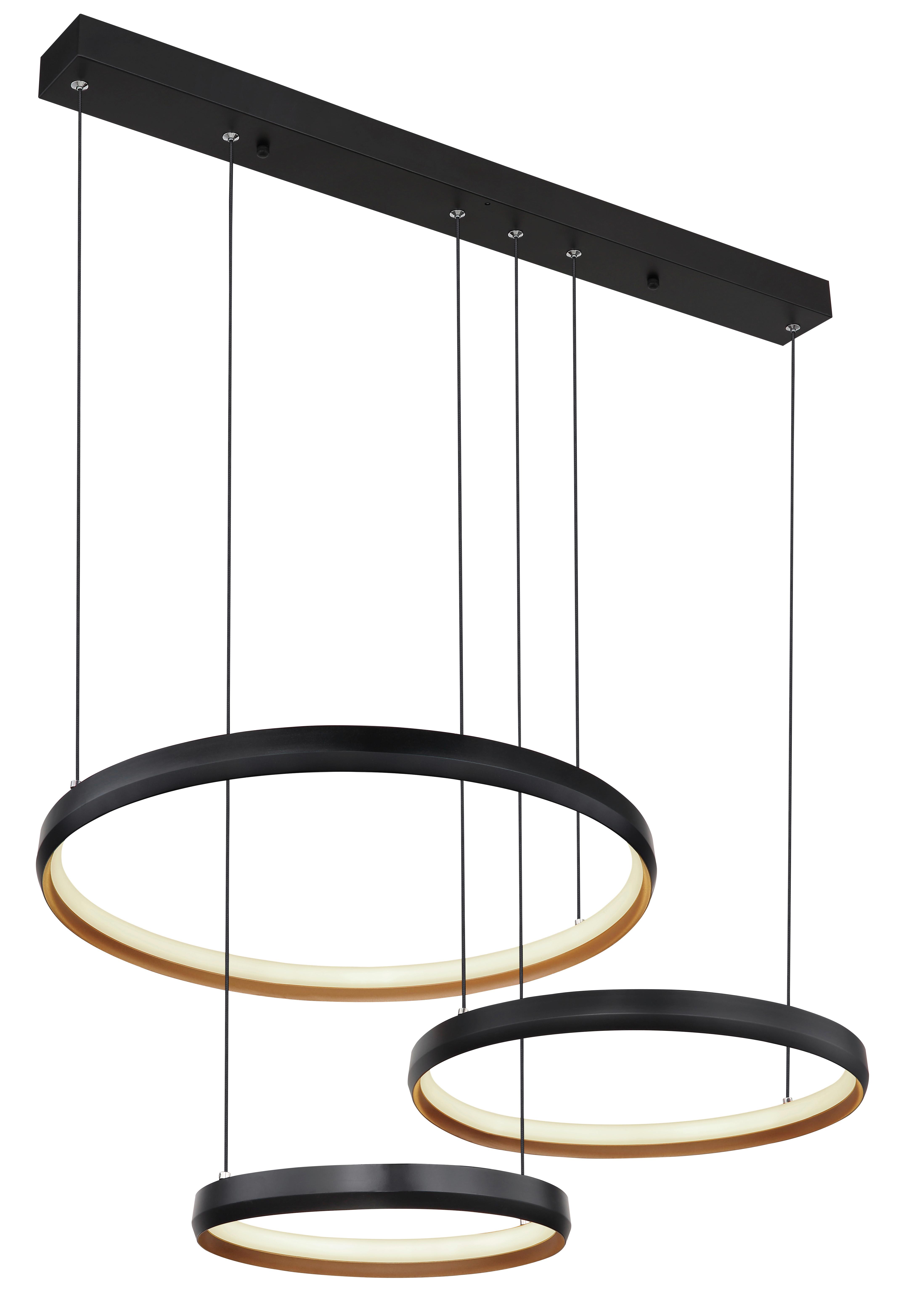 LED-Hängeleuchte Halli max. 55 Watt - Goldfarben/Opal, Design, Kunststoff/Metall (76,7/50,3/150cm) - Globo