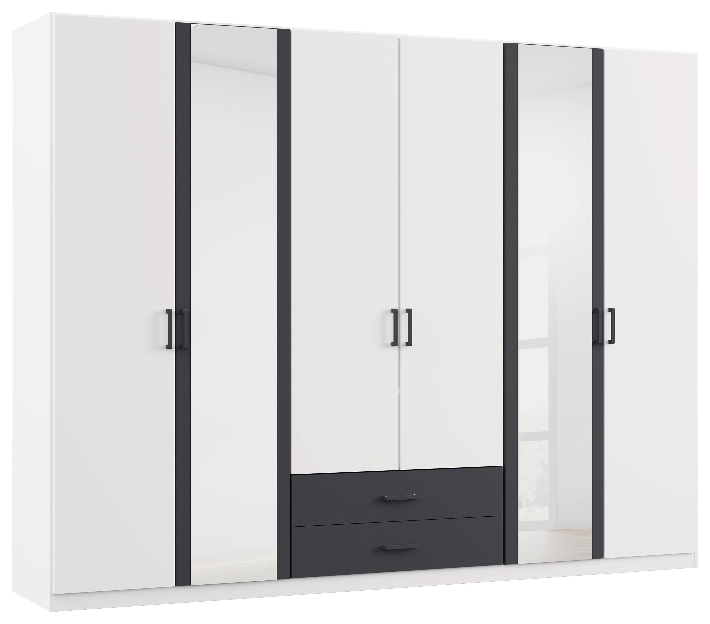 DULAP USI ROTATIVE DESPINA - alb/gri, Konventionell, material pe bază de lemn (271/210/54cm)