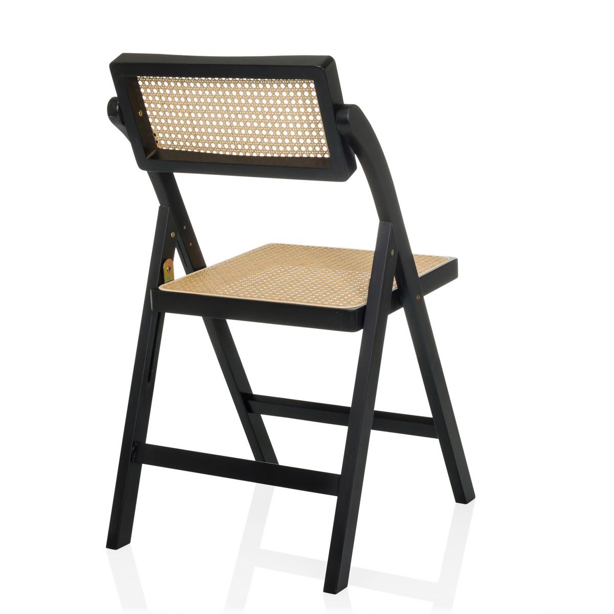 Zložljiv Stol Tudela Bamboo, Črna, Rjava - črna/rjava, Moderno, les (45,5/83,5/45cm) - Gardenson