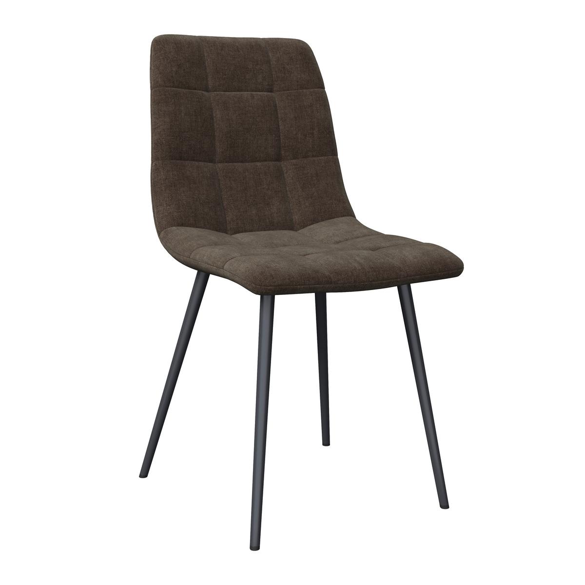 Stuhl Ria Braun Mikrofaser Gepolstert - Schwarz/Braun, MODERN, Textil/Metall (44/87/54cm) - Bessagi Home