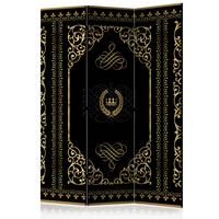 Paravan Charm Of The Night, 3-Delni, Dvostranski - zlate barve/črna, Basics, tekstil/les (135/172/3cm) - artgeist