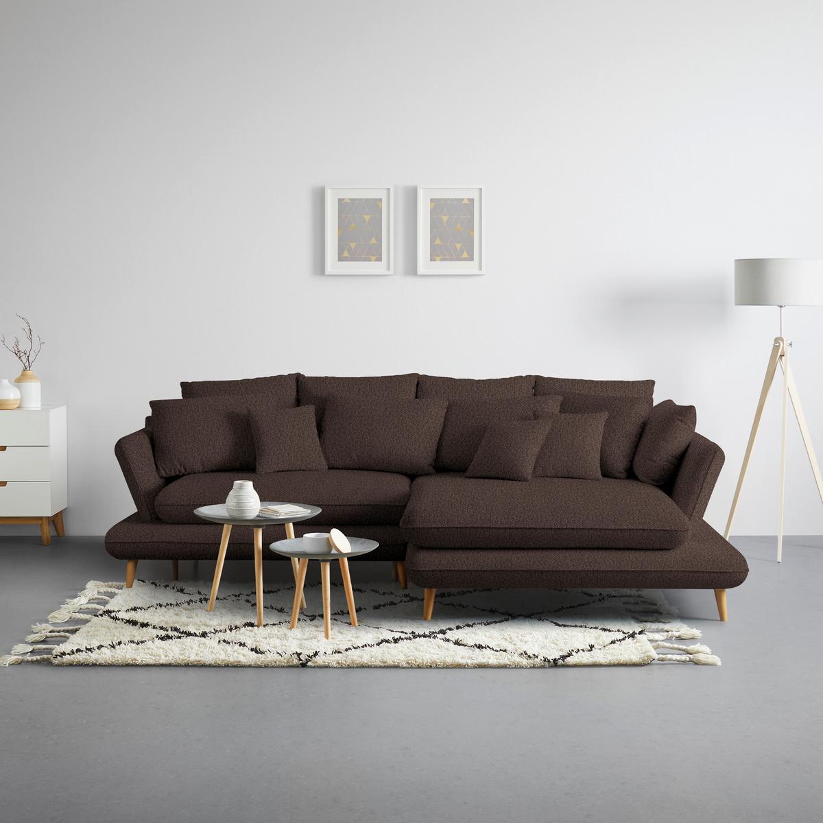Coltar MONTE - maro închis, Romantik / Landhaus, lemn/textil (283/181cm) - Based