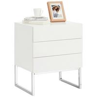 SZAFKA NOCNA NOLA 4 - kolor srebrny/biały, Modern, materiał drewnopochodny/metal (50/60/40cm) - Premium Living