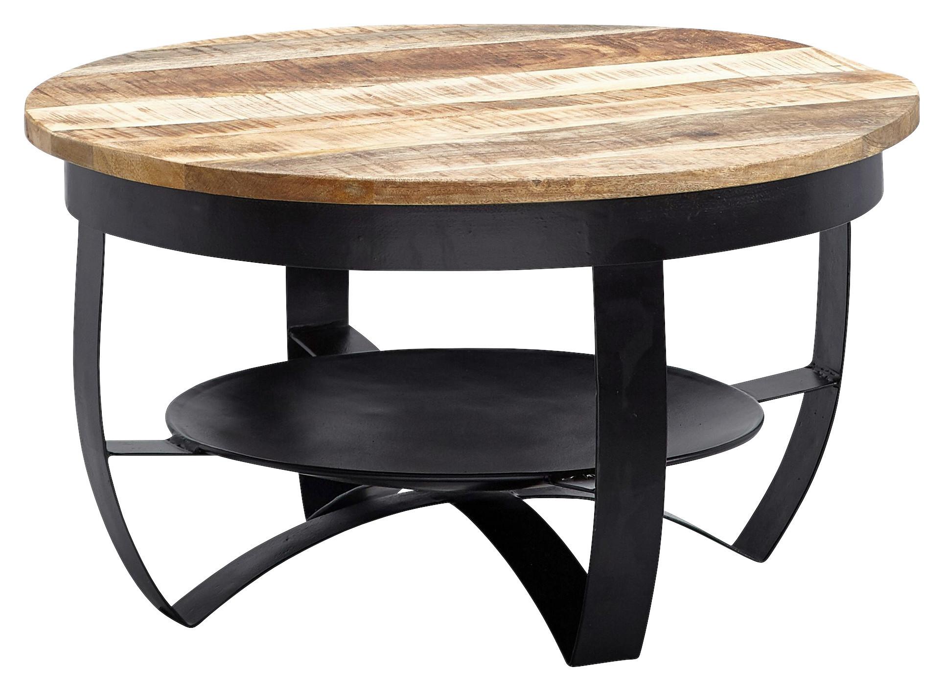 Klubska Miza Wohnling - črna/rjava, Moderno, kovina/les (60/60/34cm) - MID.YOU