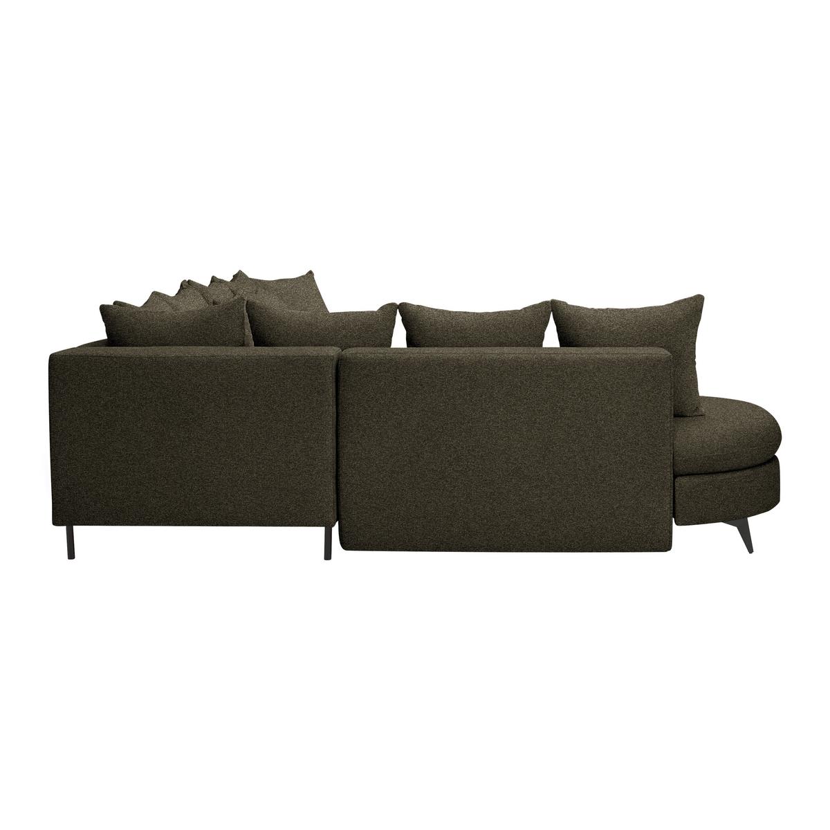 Ecksofa Axel Dunkelgrün - Dunkelgrün/Schwarz, MODERN, Textil/Metall (250/87/291cm) - Mömax