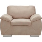 Sessel Sandfarben - Sandfarben/Chromfarben, KONVENTIONELL, Holz/Textil (117/84/91cm) - Modern Living