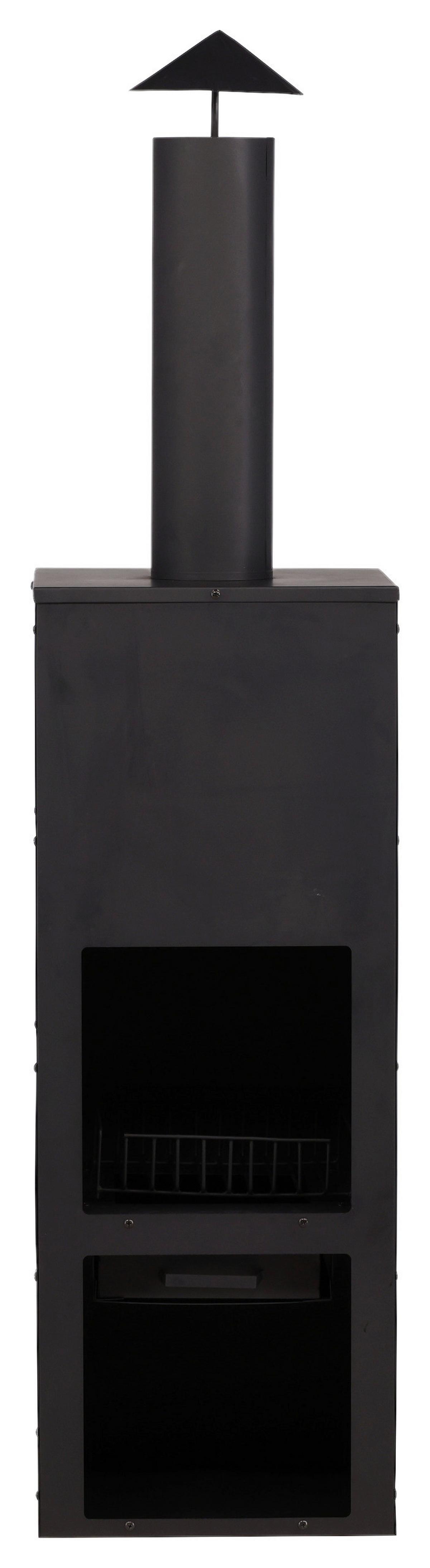 Feuerstelle Makarima ca. 45x199x45 cm Schwarz - Schwarz, KONVENTIONELL, Metall (45/199/45cm) - Gardenson