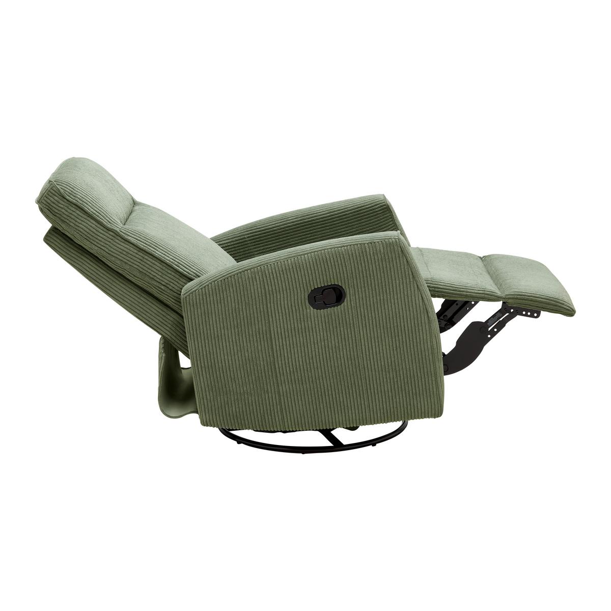 Relaxsessel Melinda Grün Cord - Schwarz/Grün, KONVENTIONELL, Holz/Kunststoff (76/103/96cm) - Mömax