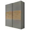 Dulap cu uși culisante INCLUDO - stejar Artisan/gri, Design, material pe bază de lemn (188/222/68cm) - Premium Living