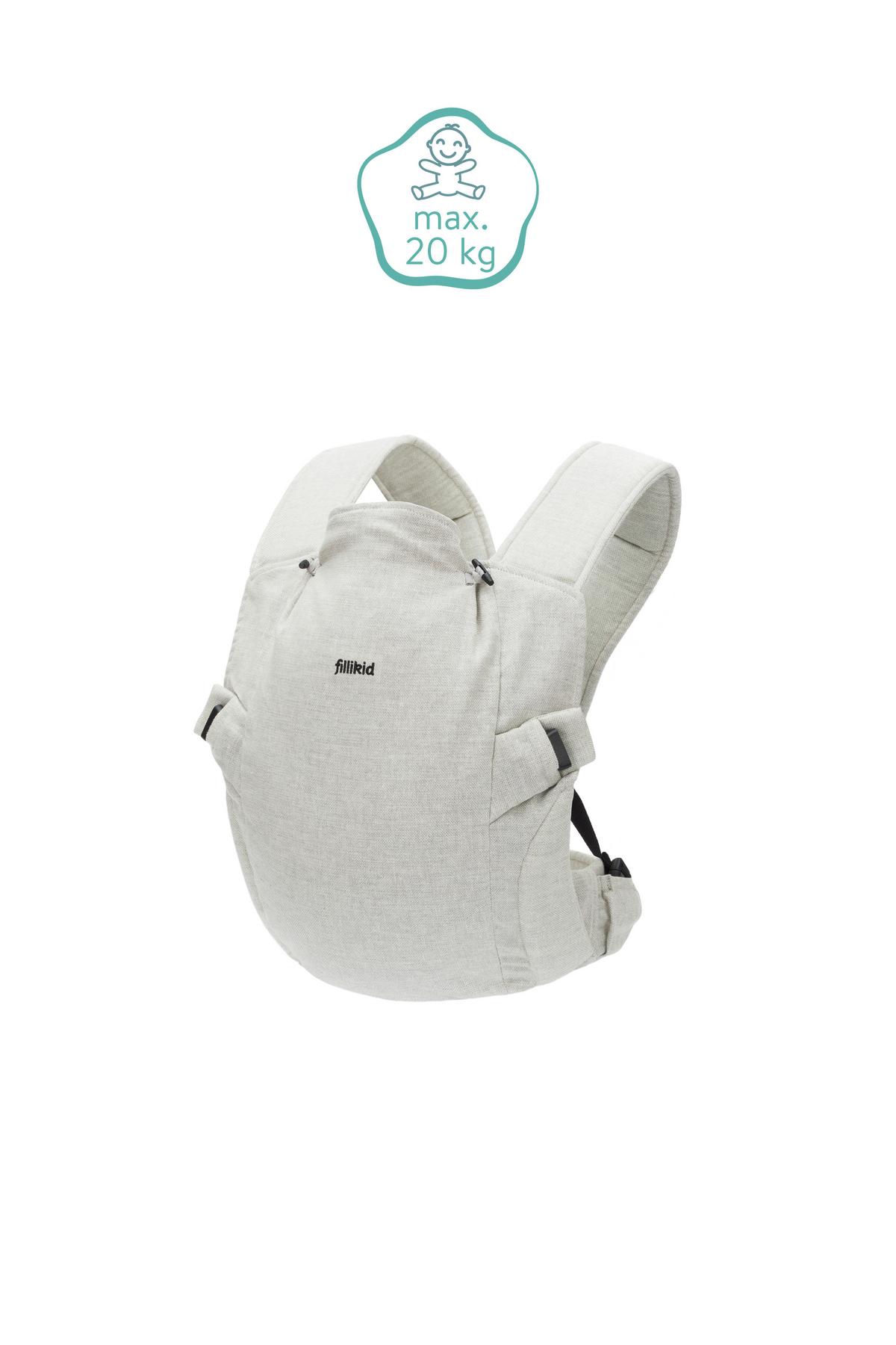 NOSIDEŁKO MC02-17 NATURAL - jasnoszary, Basics, tkanina (37/34cm) - Fillikid