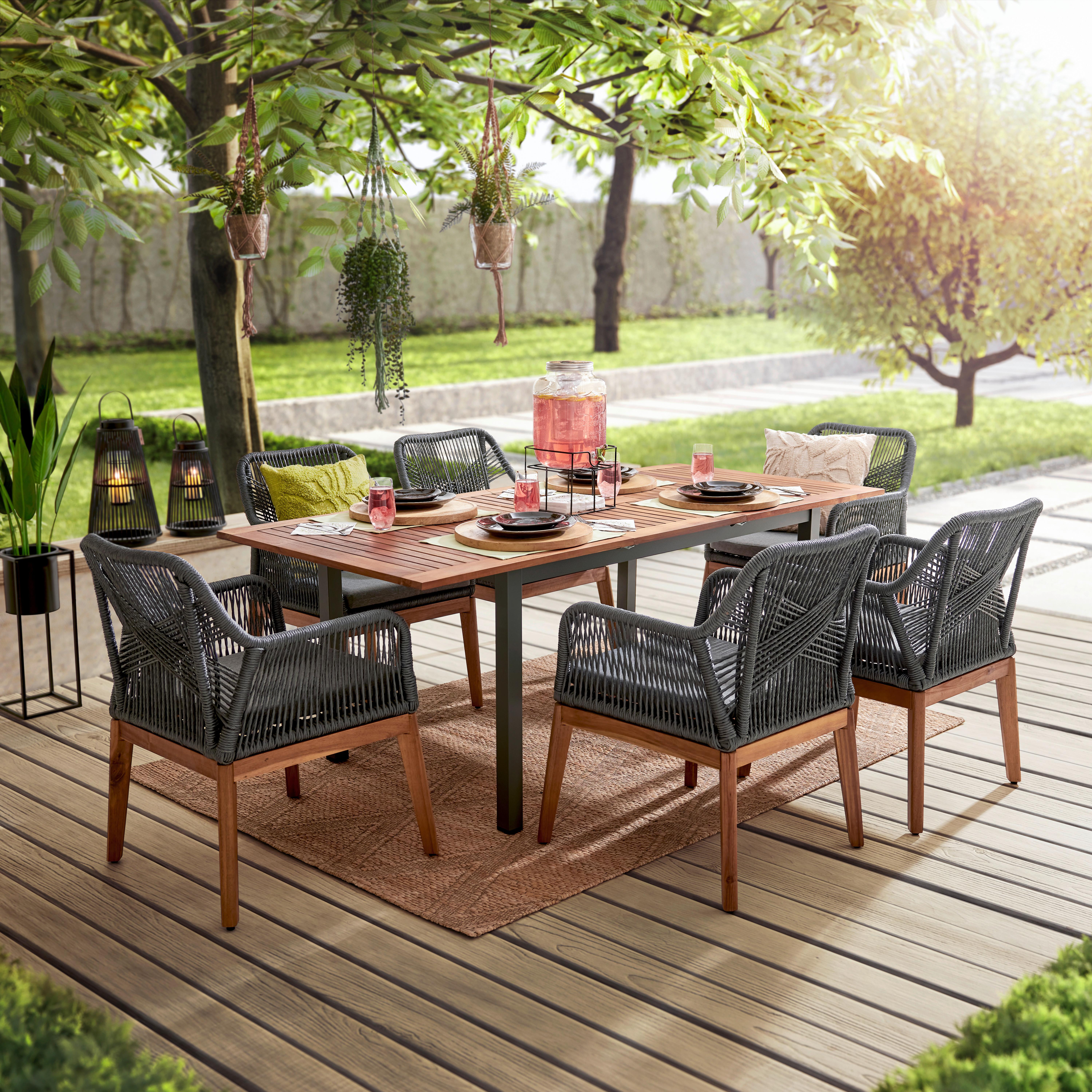 Stol Kos - siva, Natur, drvo/metal (150-200/75/90cm) - Mömax