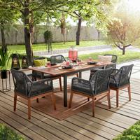 Masă Kos - gri, Natur, lemn/metal (150-200/75/90cm) - Mömax