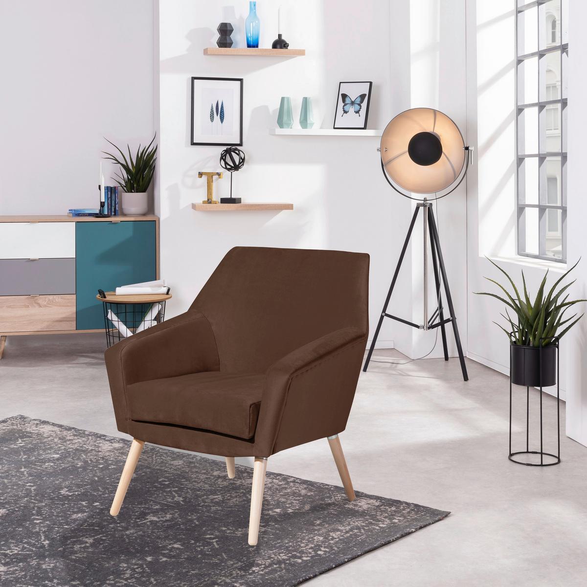 SESSEL ALEGRO - Buchefarben/Braun, Design, Holz/Textil (67/81/71cm) - Max Winzer