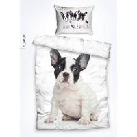Ágyneműhuzat-garnitúra French Bulldog - fekete/fehér, Design, textil (140/200cm)