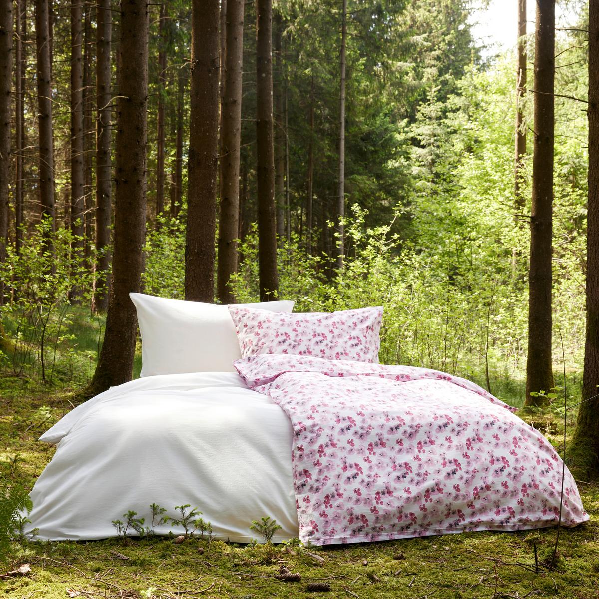 Bettwäsche Bio-Anna Design Weiß/Flieder ca. 140x200cm - Flieder/Mauve, Natur, Textil (140/200cm) - ecoTree