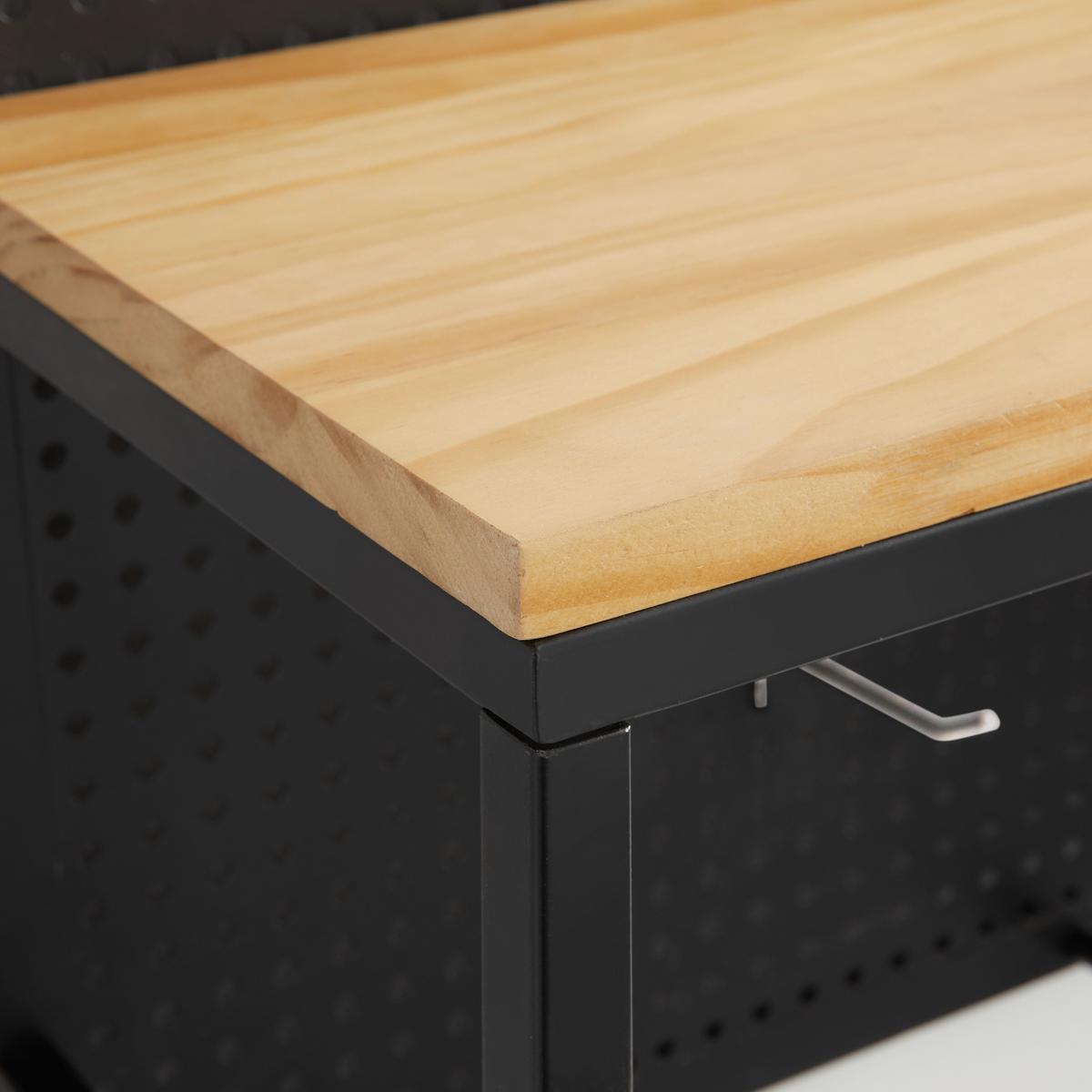 Garderobe Lorenzo ca. 90x37 cm Metall/Kiefer - Schwarz/Kieferfarben, MODERN, Holz/Metall (90/37/25cm) - Bessagi Home
