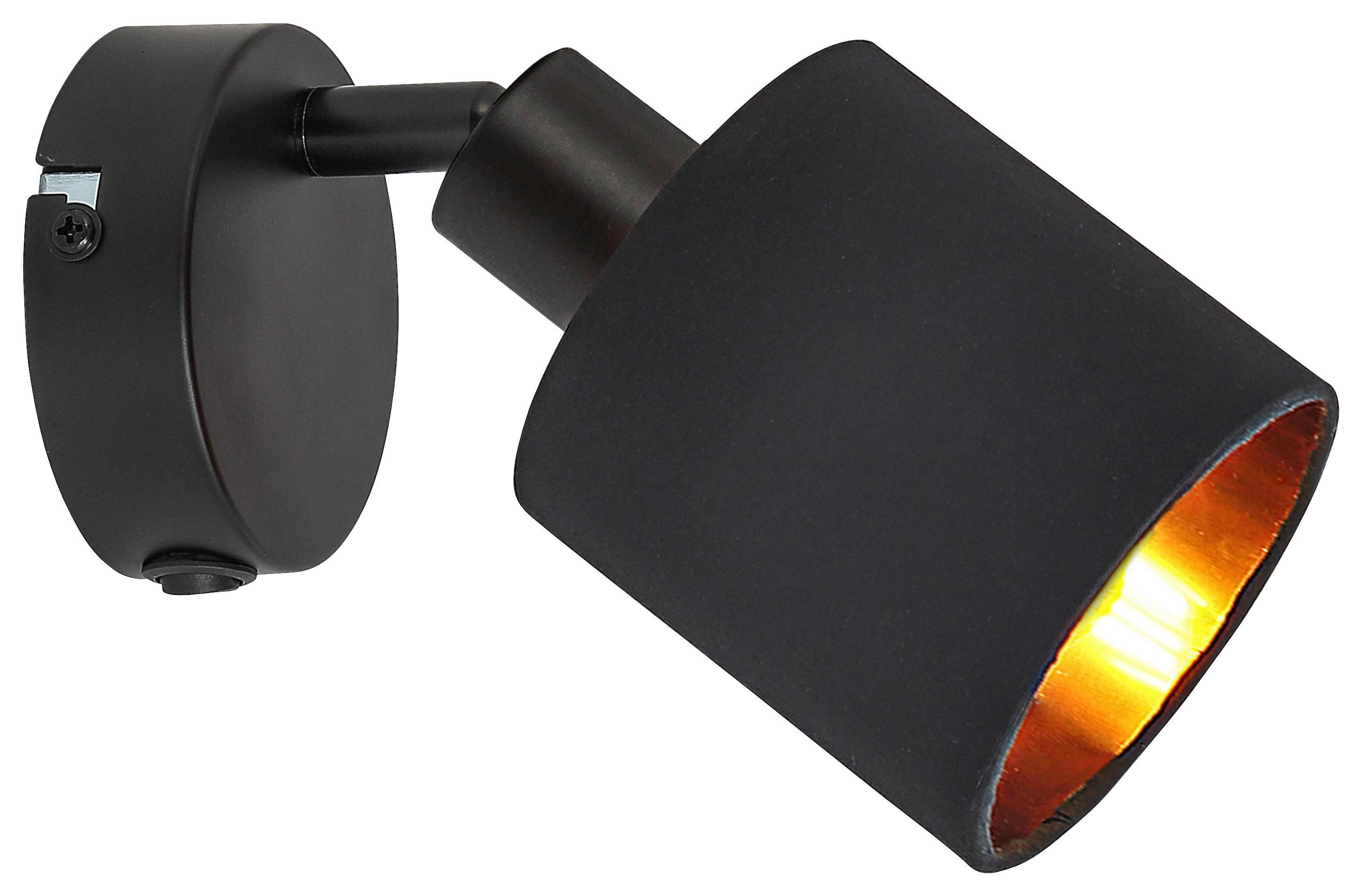 Strahler Goldi max. 15 Watt - Goldfarben/Schwarz, MODERN, Textil/Metall (16,5/10/20cm) - Mömax