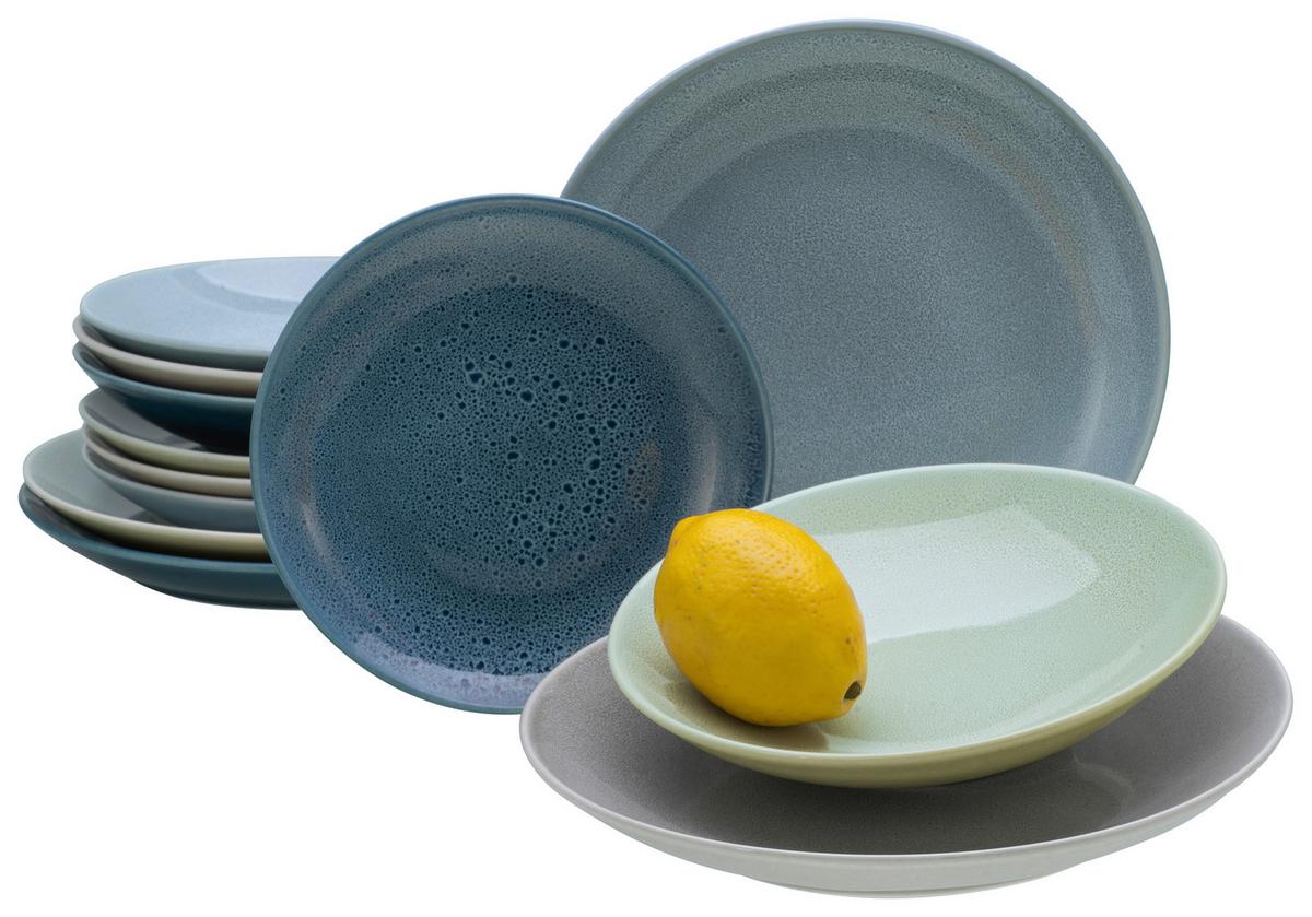 ZASTAWA STOŁOWA REACTIVE AQUA - różnokolorowy, Modern, ceramika (31,5/31,5/38cm) - Creatable