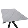 MATBORD LIVAN - vit/svart, Modern, metall/sten (180/90/76cm) - Bessagi Home