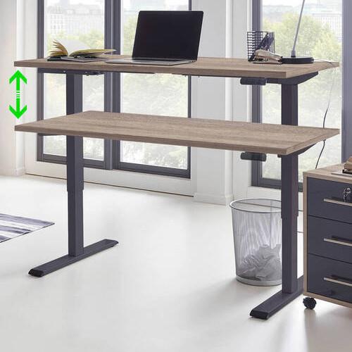 Schreibtisch Office Edition Anthrazit/Sonoma Eiche - Anthrazit/Sonoma Eiche, MODERN, Holzwerkstoff/Metall (138/67/69-119cm) - MID.YOU