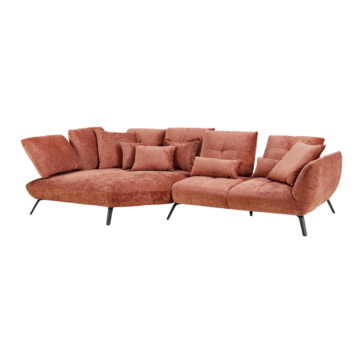 Wohnlandschaft Trendy Kupferfarben - Kupferfarben, MODERN, Holzwerkstoff/Textil (336-320/93/169-185cm) - Premium Living