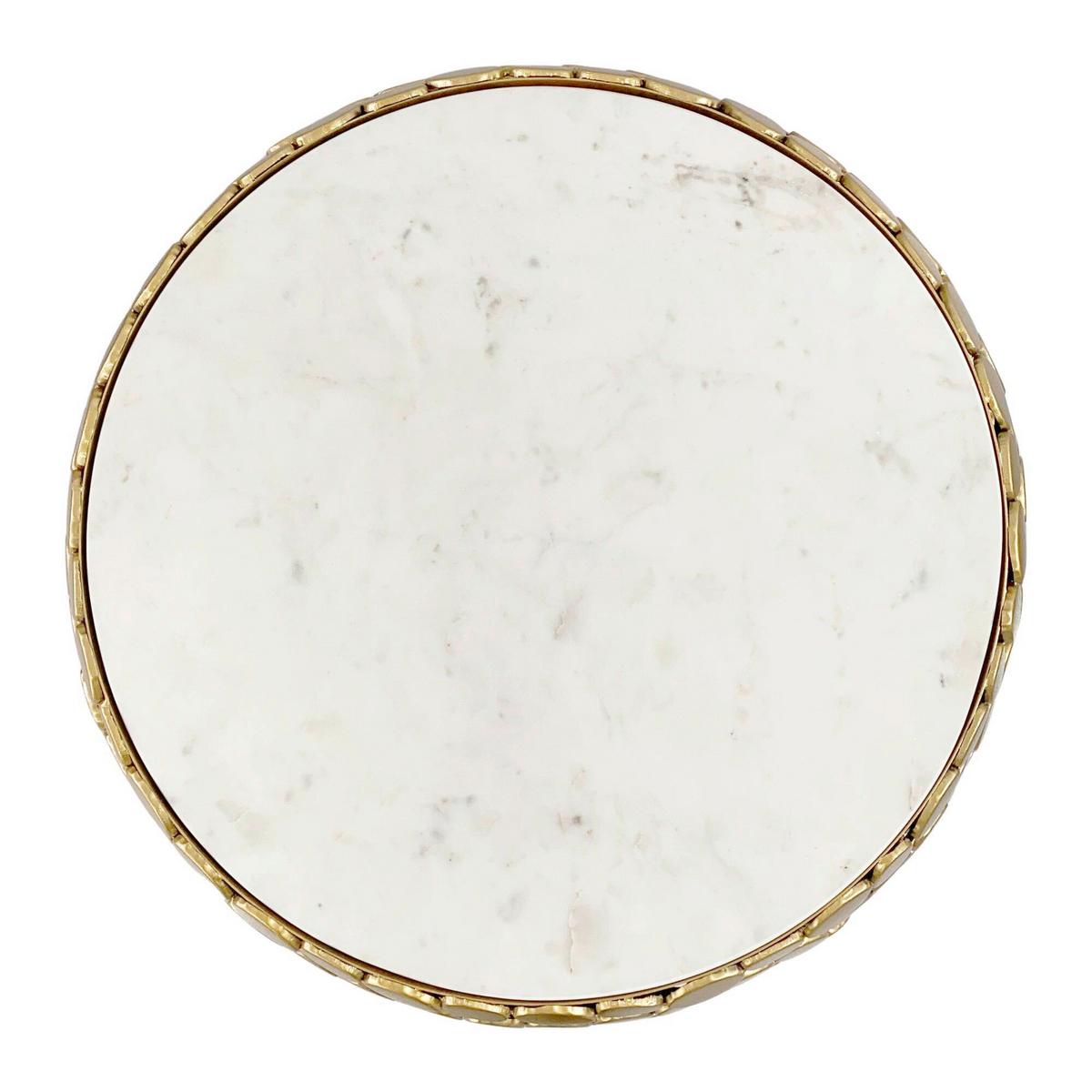 COUCHTISCH WL7.357 - Goldfarben, Design, Stein/Metall (66/32/66cm) - Livetastic