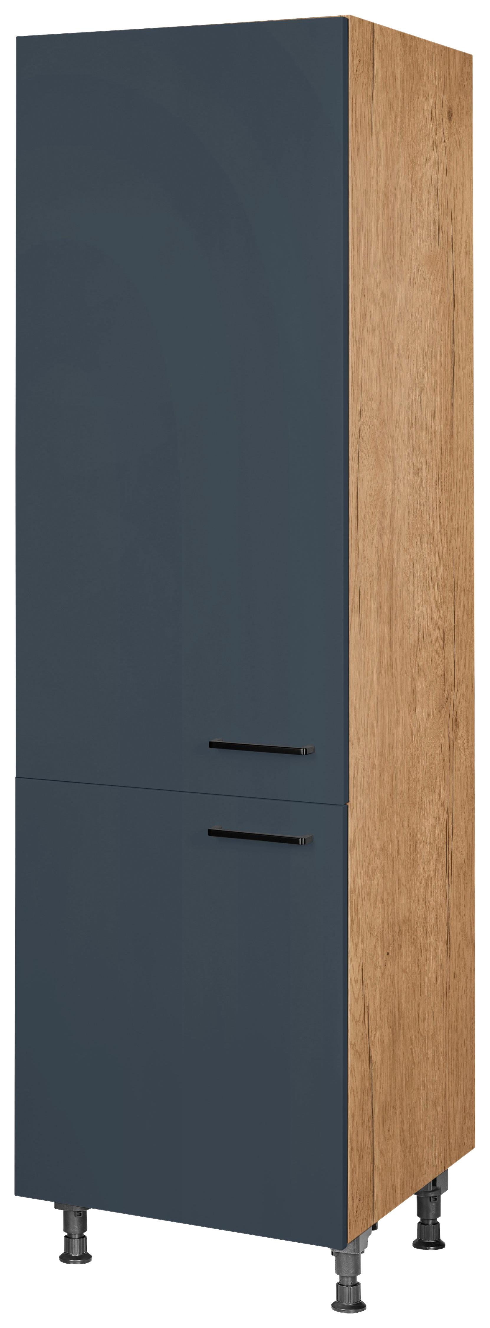 Geschirrschrank Easytouch Blau - Blau/Eichefarben, MODERN, Holzwerkstoff/Metall (60/216,6/58cm) - Nobilia