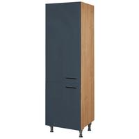 Geschirrschrank Easytouch Blau - Blau/Eichefarben, MODERN, Holzwerkstoff/Metall (60/216,6/58cm) - Nobilia