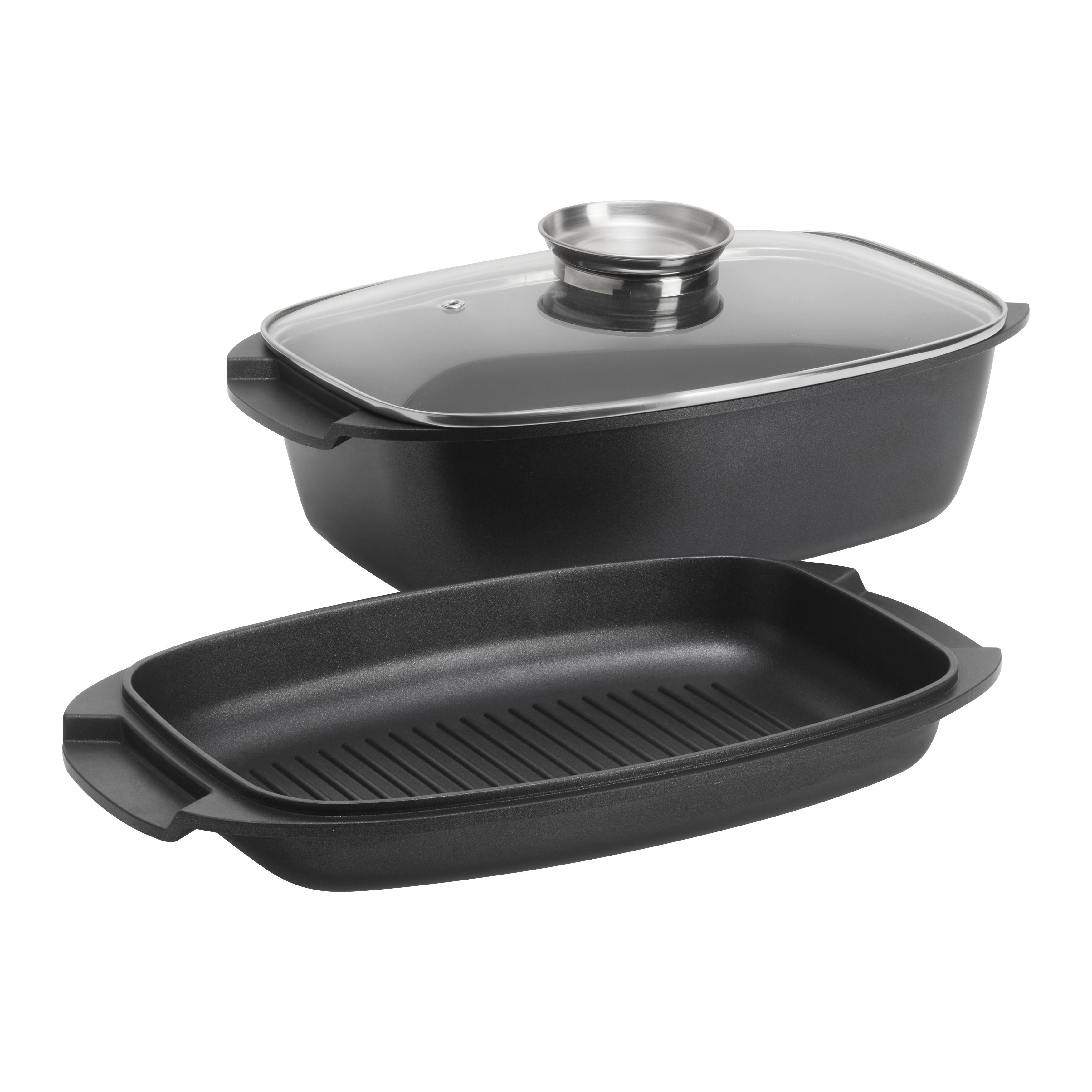 Bräter Black Line Schwarz Ca. 4,5 L - črna/prozorno, Konvencionalno, kovina/steklo (32/10/20cm) - Gourmesto