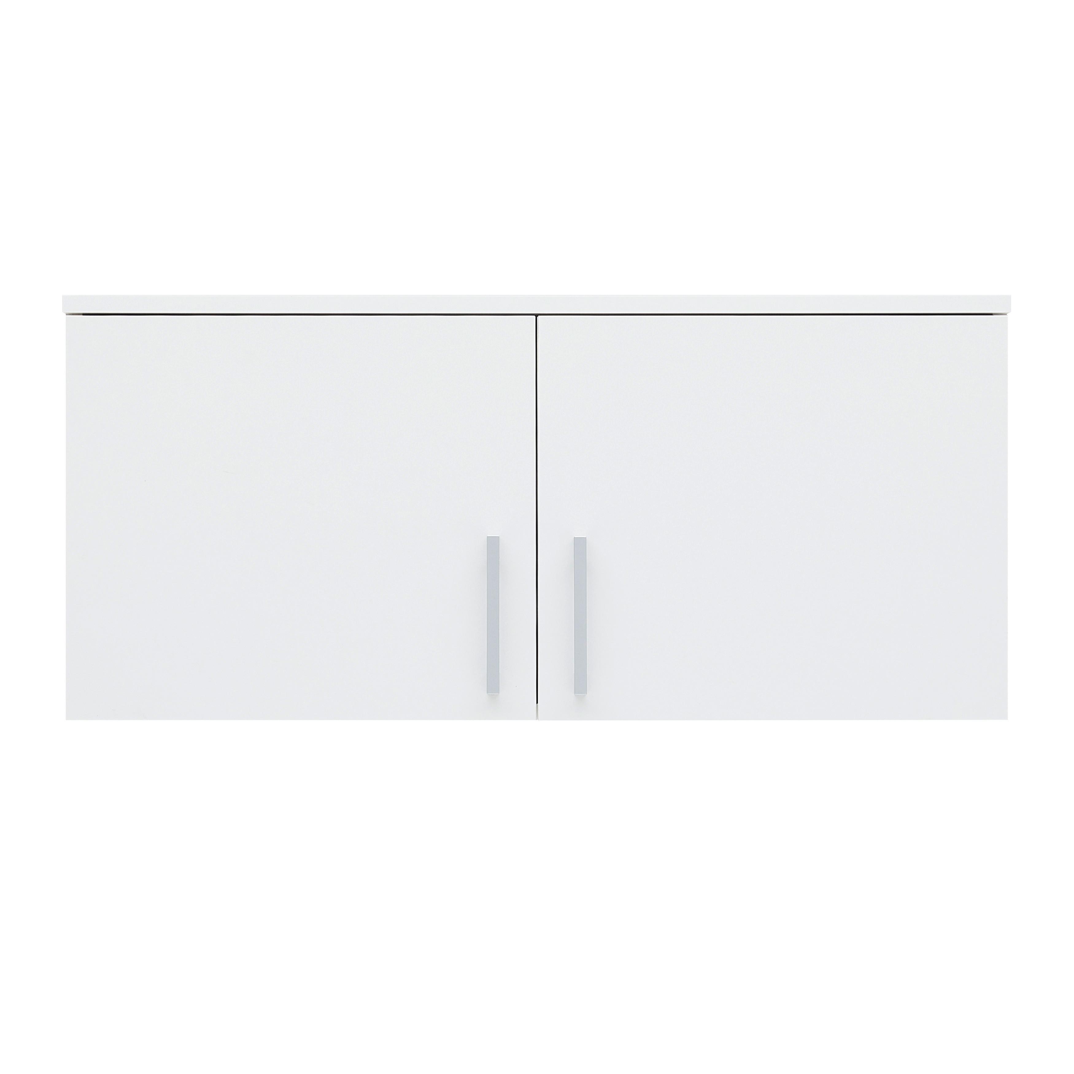 Aufsatzschrank Lasse Weiß - Weiß/Grau, KONVENTIONELL, Holz/Kunststoff (90/40/55cm) - Mömax