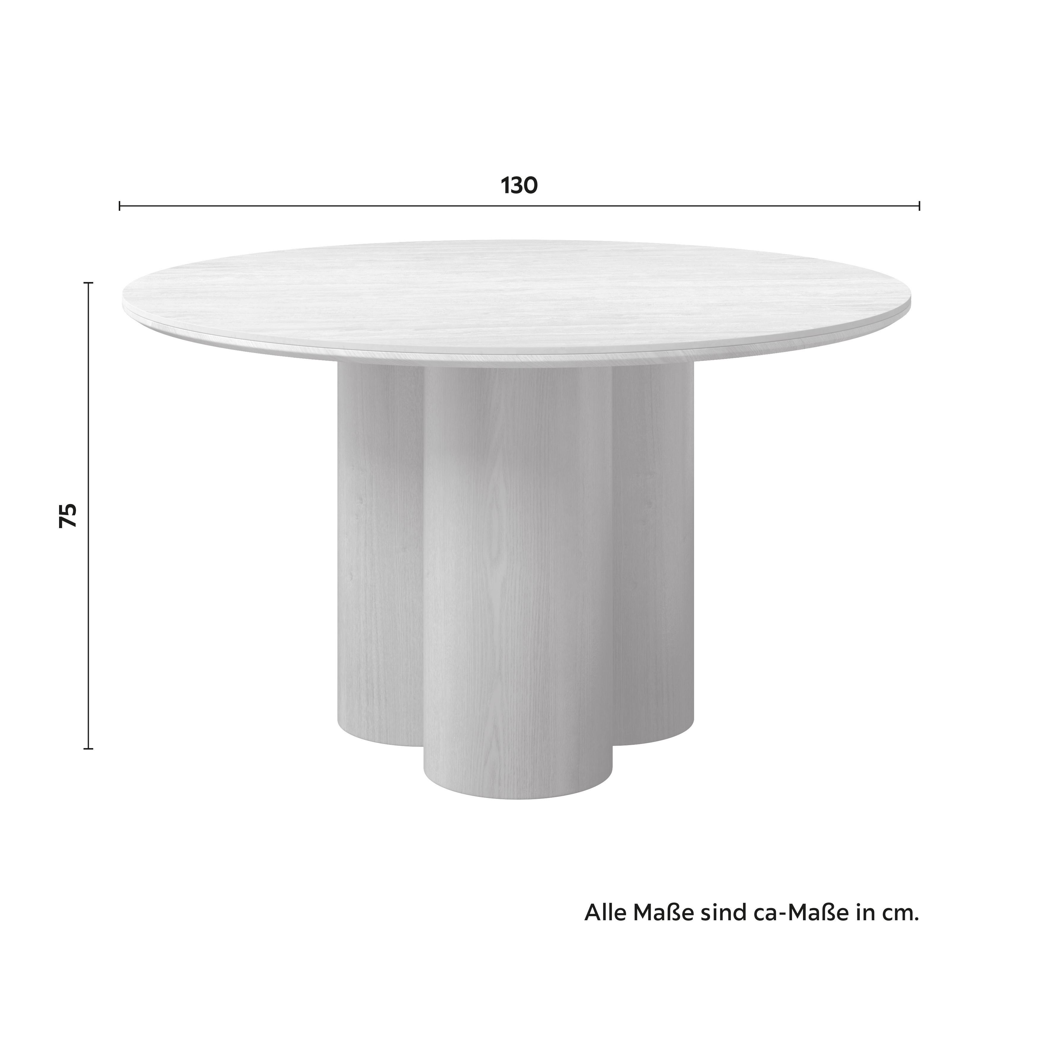 MATBORD KIANO - cremefärgad/naturfärgad, Modern, trämaterial/trä (130/75cm) - Bessagi Home