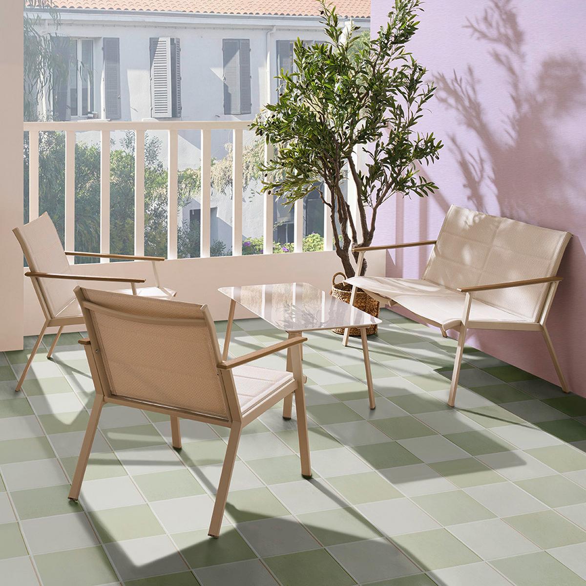 Gartenset Bianco Beige/teakfarben 4-Teilig - Beige/Teakfarben, Basics, Glas/Kunststoff (71/118/77cm) - Mömax