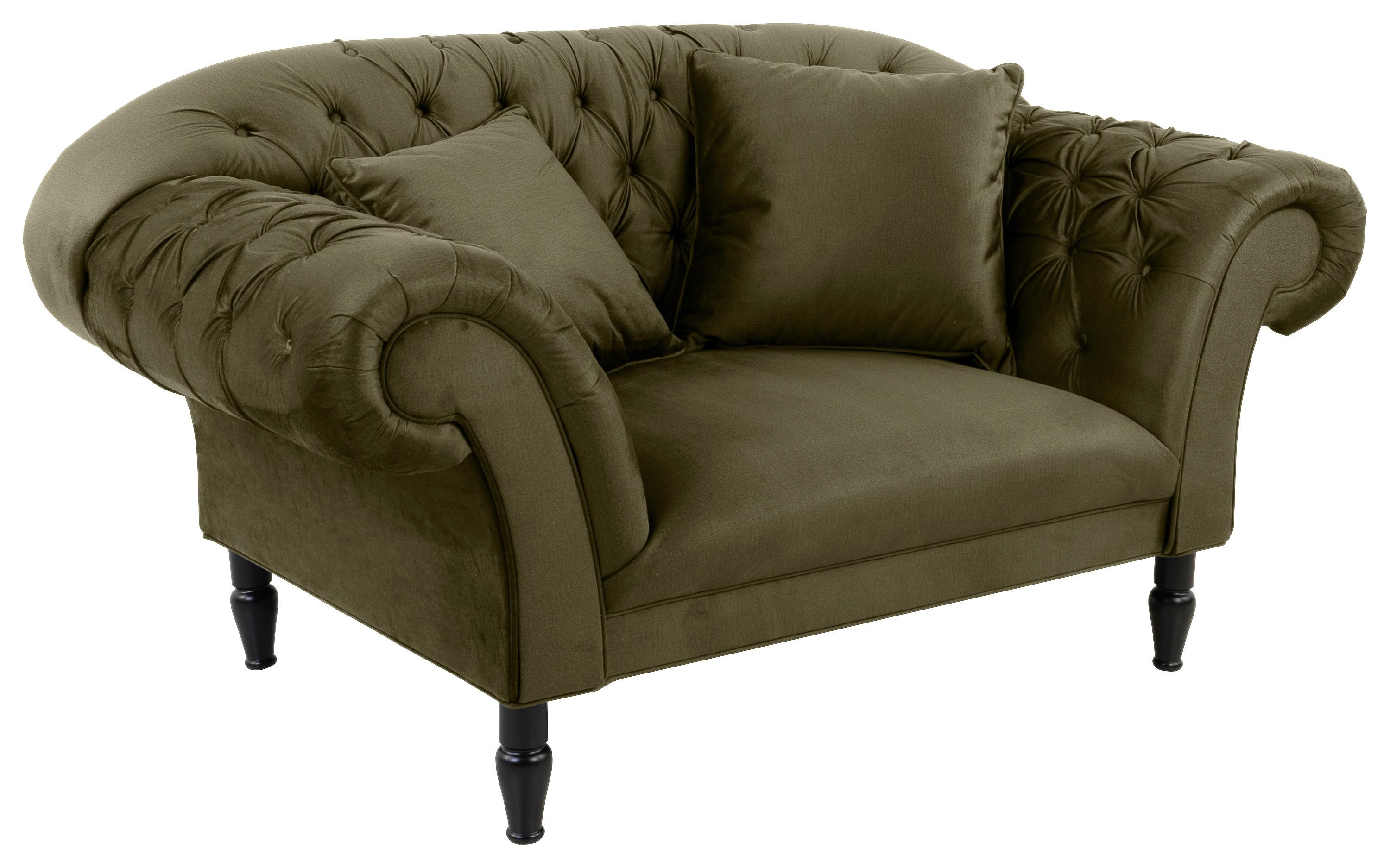 Fotelj Cupido, Olivno Zelena - črna/olivno zelena , Design, tekstil/les (180/94/103cm) - MID.YOU