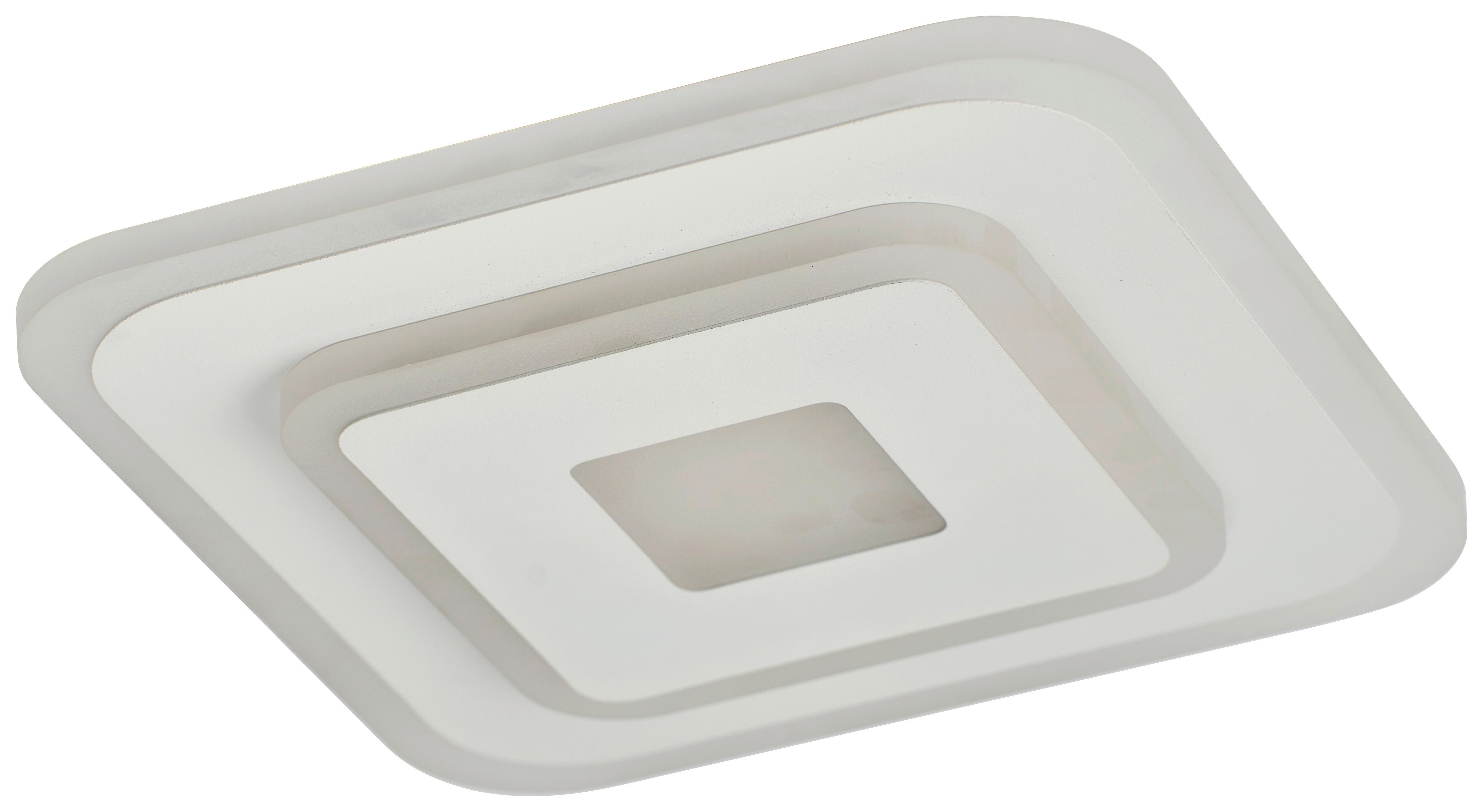 LED-TAKLAMPA BIZULO - vit/opal, Modern, metall/plast (20/20/4,6cm) - Mömax
