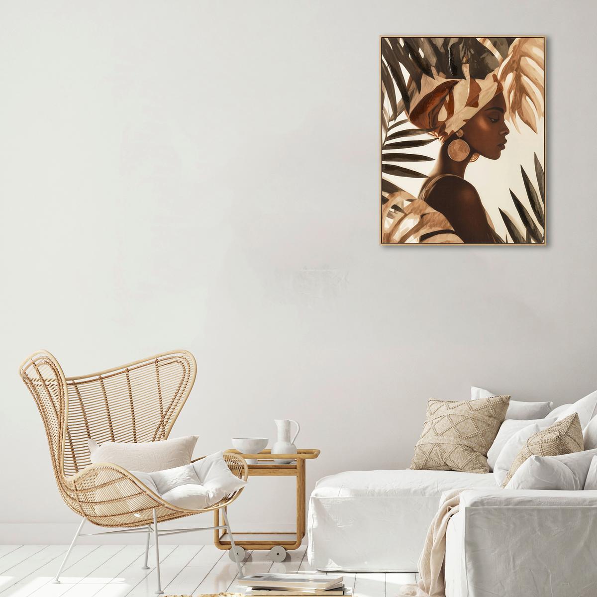Slika Sa Ramom 80x100cm Gerda - bela/maslinasto zelena, Konvencionalno, drvo/tekstil (80/100/3,8cm) - Mömax