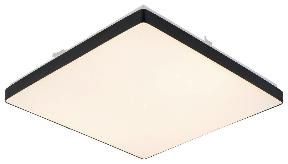 LED Mennyezeti Lámpa Jannek 33/33cm - fekete, Modern, műanyag/fém (33/33/5cm) - Premium Living