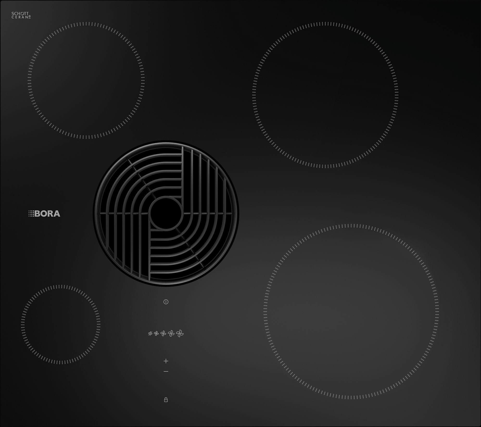 Kochfeld-Dunstabzug-Kombi E60NUE02 - Schwarz, Basics, Glas/Metall (58/19,9/51,5cm) - Bora