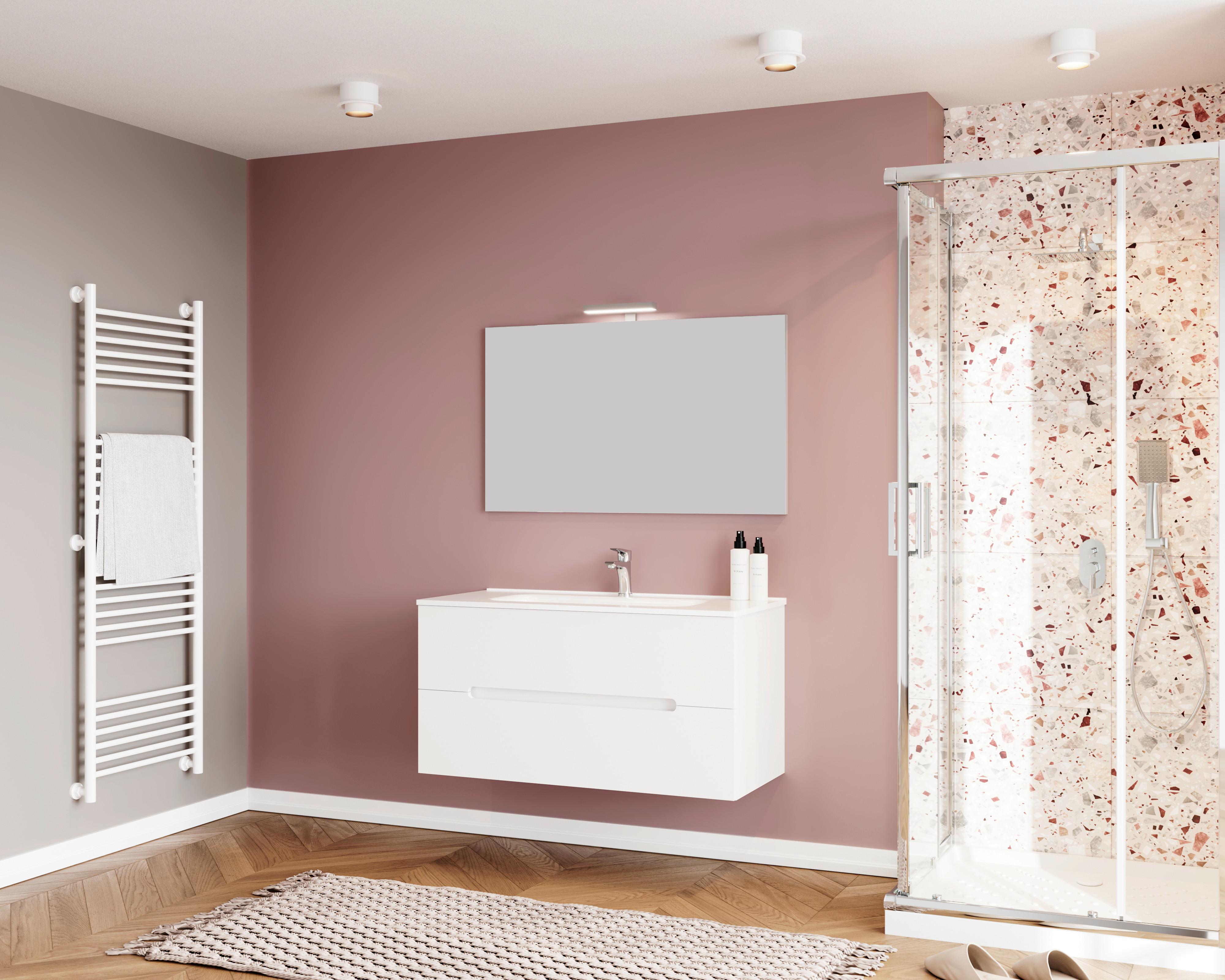 MASCĂ PENTRU LAVOAR IRIS - alb lucios intens/antracit, Modern, material pe bază de lemn (100/51/46cm)