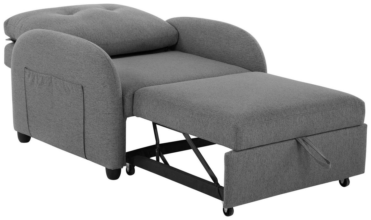 Fotelj S Funkcijo Ležišča Cosmo, Temno Siva - temno siva/črna, Design, umetna masa/tekstil (102/94/95cm) - Livetastic