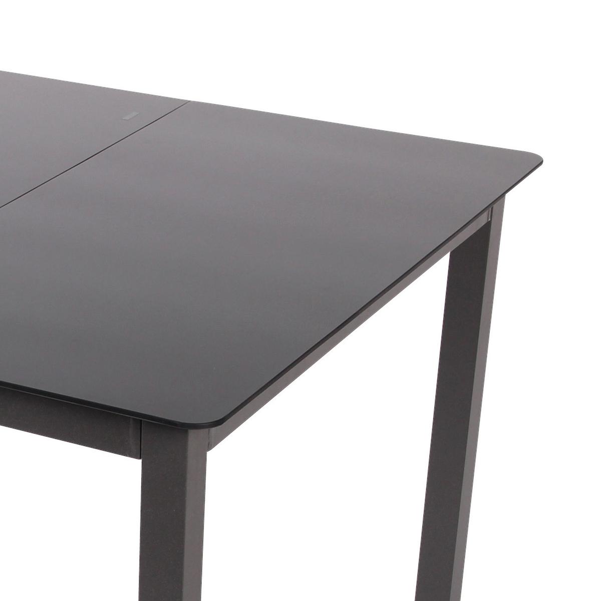 Gartentisch ca. 80x73x80 cm Schwarz - Schwarz, Basics, Glas/Metall (80/73/80cm) - MID.YOU