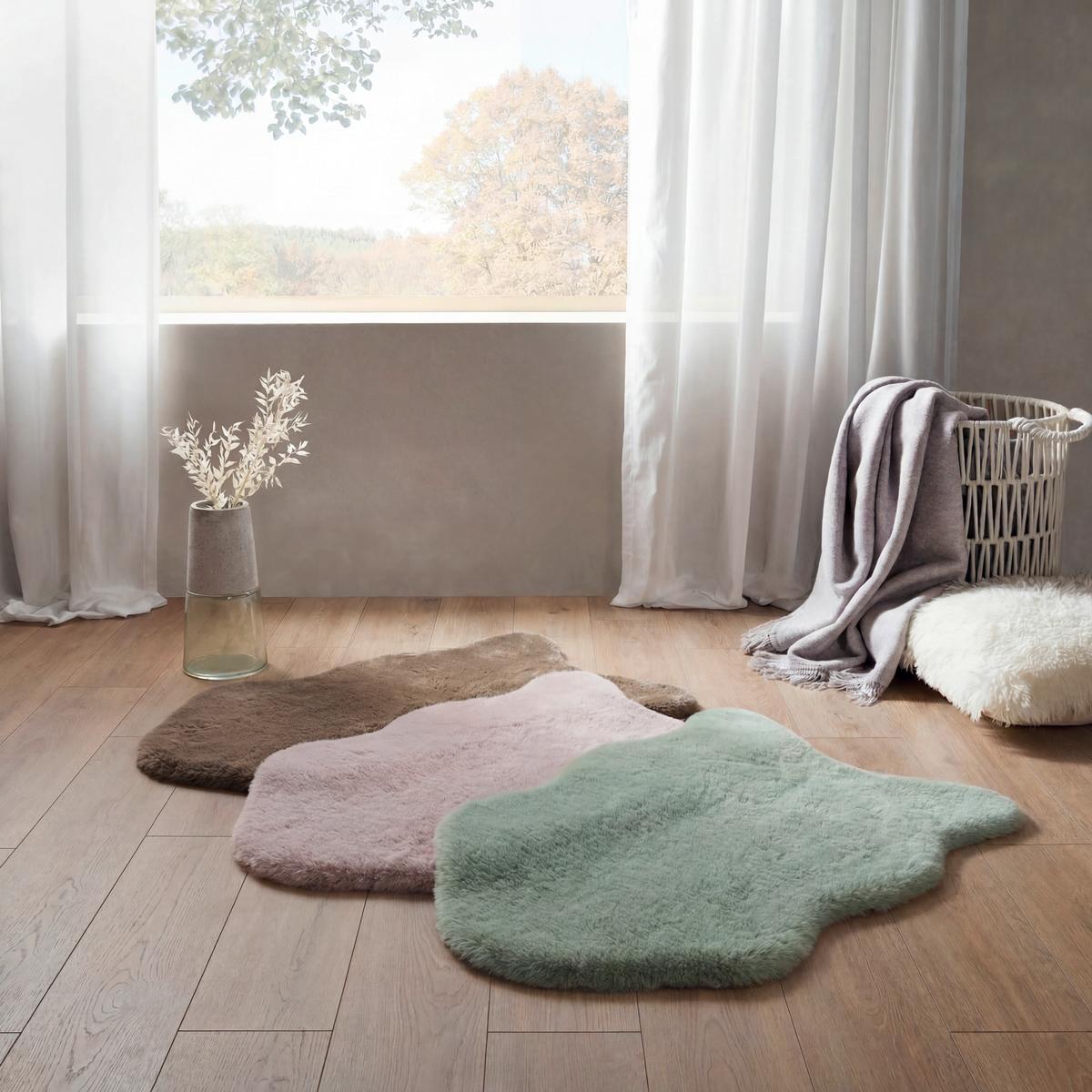 Blană artificială Susi - cafeniu/roz antic, Romantik / Landhaus, textil/blană (60/90cm) - Modern Living