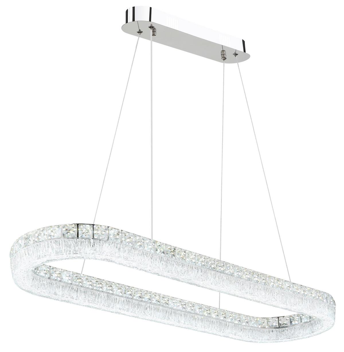 Led Viseća Svjetiljka Laurel - prozirno/boje kroma, Konvencionalno, staklo/metal (120/31,5/100,1cm) - Globo