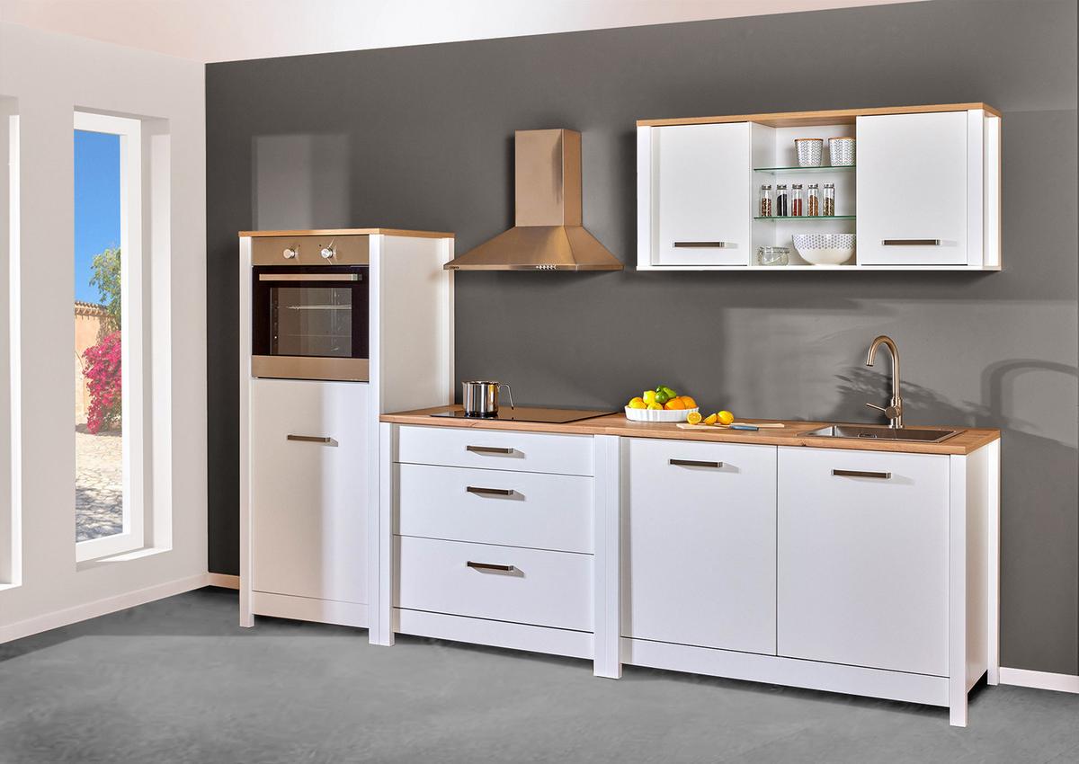 Spülenunterschrank Sicilia Weiß/Eiche Artisan - Silberfarben/Weiß, MODERN, Holzwerkstoff/Metall (130,3/92/60cm) - Mömax