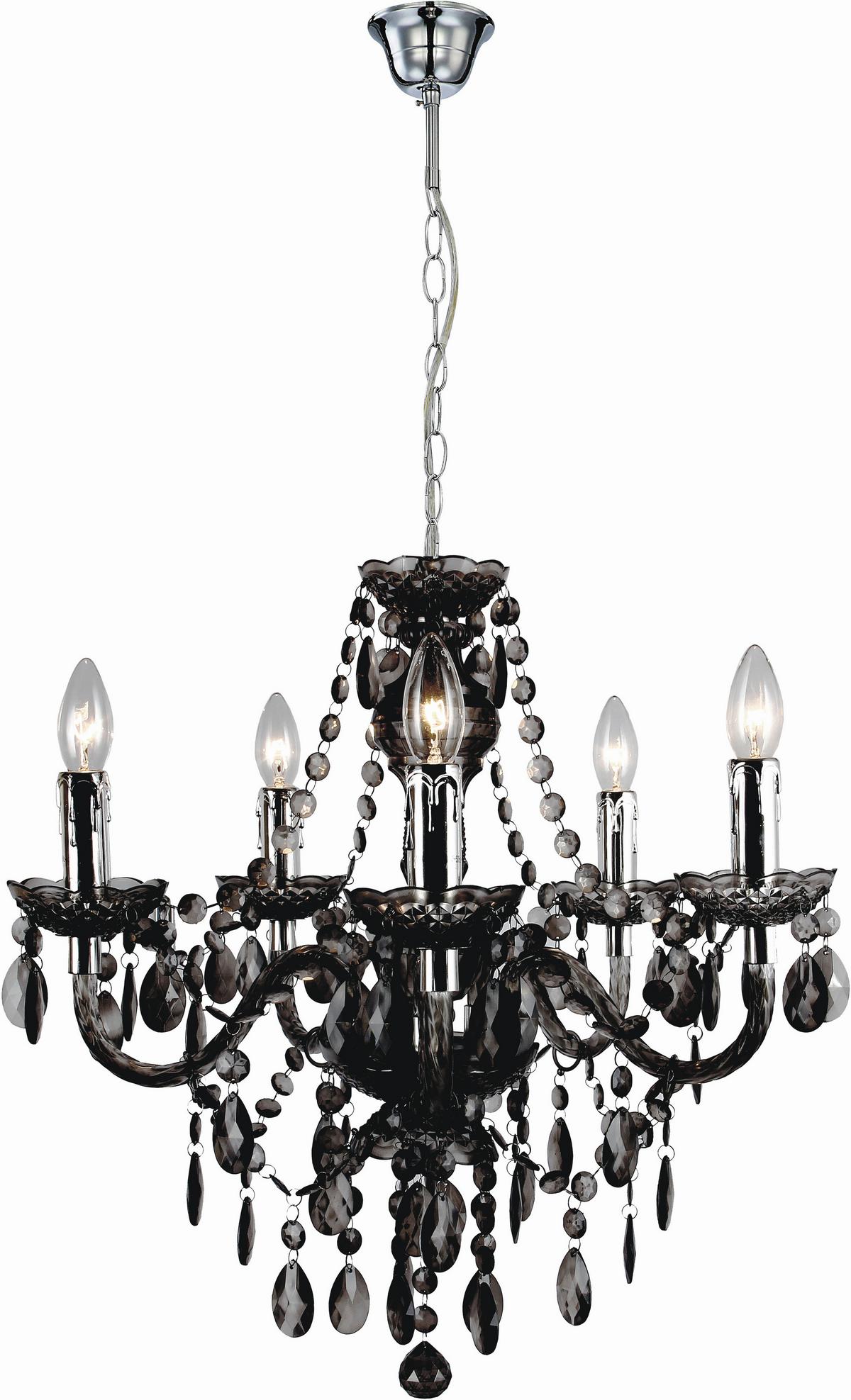 Hängeleuchte Isabella max. 40 Watt - Chromfarben/Dunkelgrau, ROMANTIK / LANDHAUS, Kunststoff/Metall (149cm) - Mömax