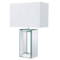 Asztali Lámpa Eu1610 Mirror - fehér, Design, műanyag/üveg (38/25/58cm)