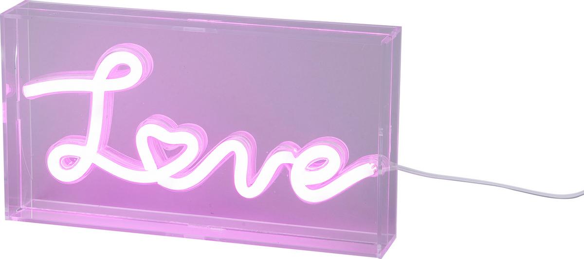 DEKORACJA ŚWIETLNA LED LOVE *SBN* - biały/przezroczysty, Lifestyle, tworzywo sztuczne (23/4/12,7cm) - Novel