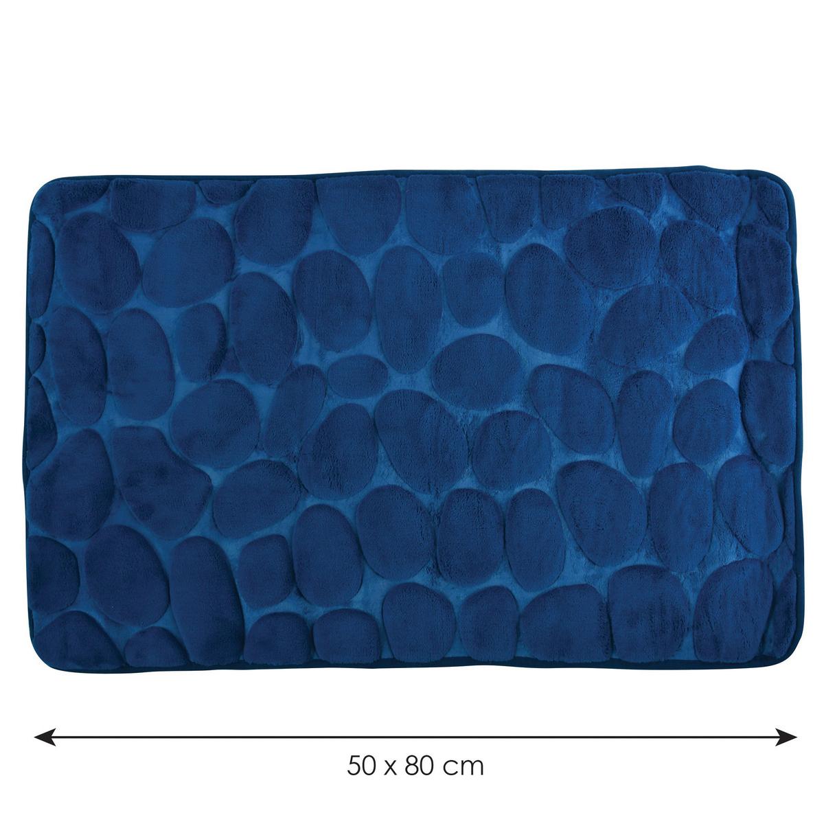 Badteppich 141057 Kiesel - Dunkelblau, Konventionell, Textil (50/80cm) - Spirella
