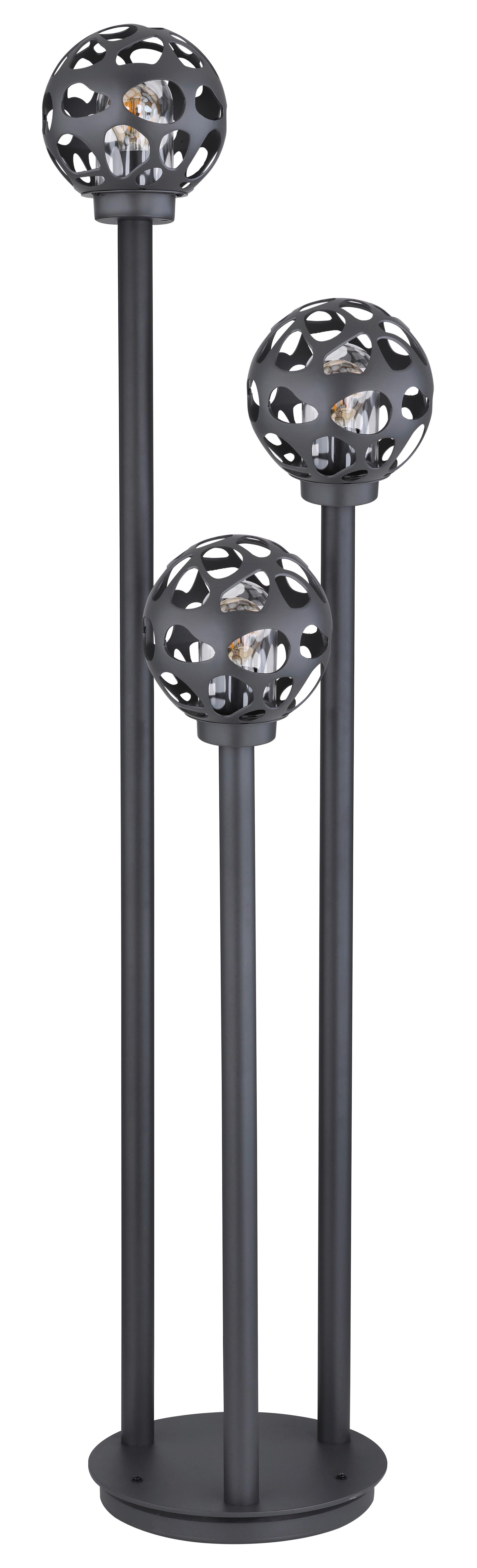 Zunanja Stoječa Svetilka Hilario, 15w - antracit/prozorno, Design, kovina/umetna masa (42,5/40/162cm) - Globo
