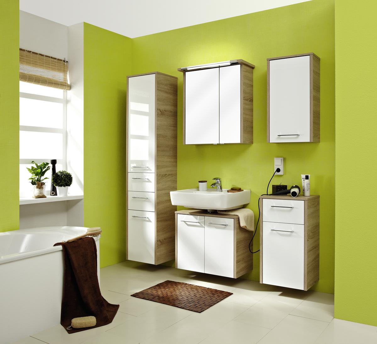 SZAFKA DOLNA LAGOS - kolor dębowy/biały, Design, materiał drewnopochodny/metal (40,6/71,8/32,8cm) - Carryhome